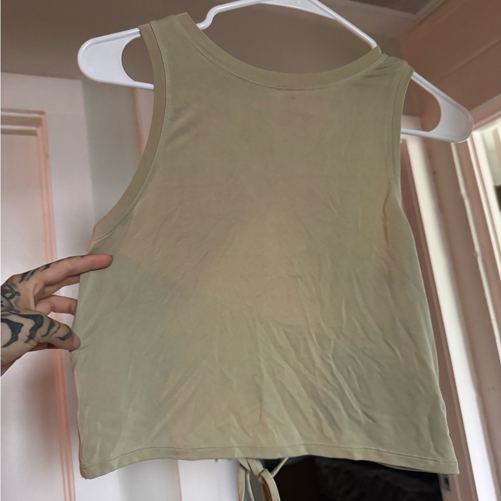 Lulu Lemon Pale Yellow open back muscle tank